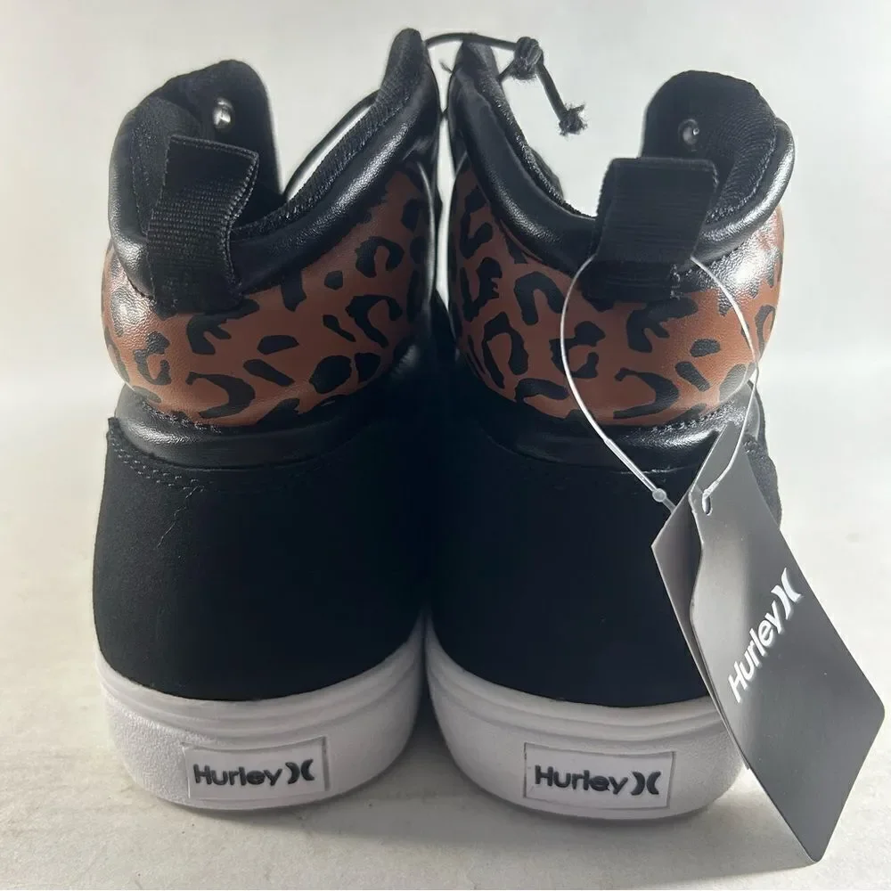 Hurley High Top Shoes Lace Up Sneakers Black Size 7.5 M